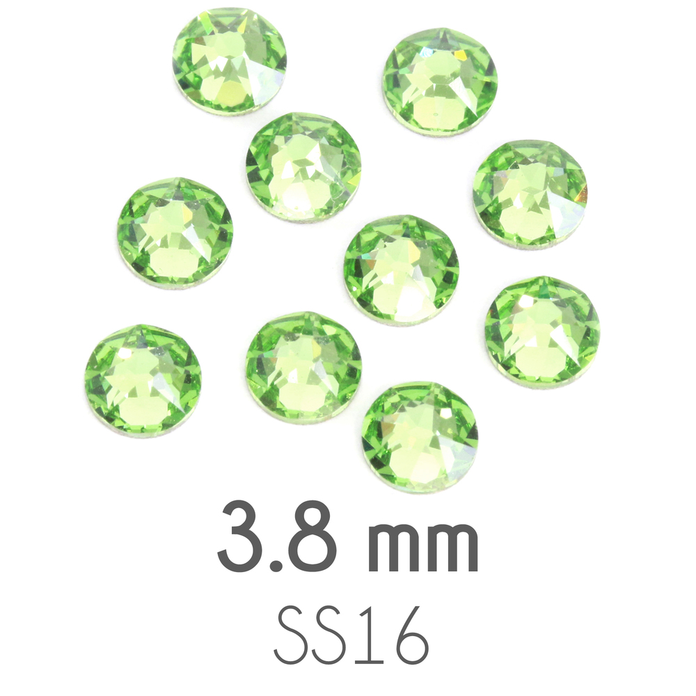 Beads & Swarovski Crystals 3.8mm Swarovski Flat Back Crystals, Peridot, Pack of 20